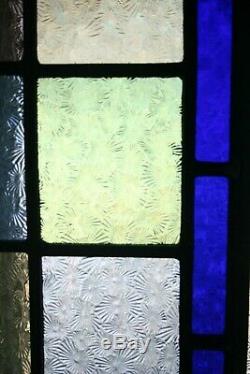 Beautiful Victorian Design Stained Glass Leaded Panel with Deep Blue Border