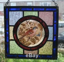 Beautiful traditional Victorian'chaffinch' design stained glass panel