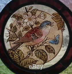 Beautiful traditional Victorian'chaffinch' design stained glass panel