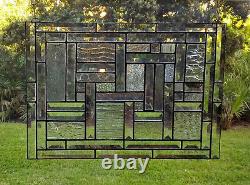 Bevel Mania Stained Glass Panel, 44 Clear Bevels & Textured Glass 20 x 14.5