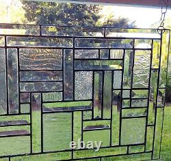 Bevel Mania Stained Glass Panel, 44 Clear Bevels & Textured Glass 20 x 14.5
