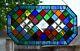 Bevel and Color Stained Glass Window Panel Cheers