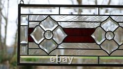 Beveled Glass panel stained glass Window Panel, 22x 11