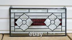 Beveled Glass panel stained glass Window Panel, 22x 11