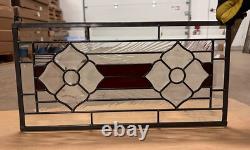 Beveled Glass panel stained glass Window Panel, 22x 11