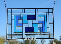 Beveled Stained Glass Panel (3 stars) 21 3/8 x 14 1/2