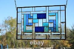 Beveled Stained Glass Panel (3 stars) 21 3/8 x 14 1/2