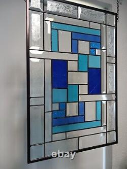 Beveled Stained Glass Panel (3 stars) 21 3/8 x 14 1/2