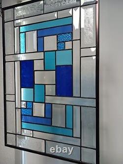 Beveled Stained Glass Panel (3 stars) 21 3/8 x 14 1/2