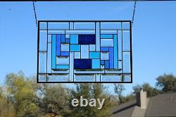 Beveled Stained Glass Panel (3 stars) 21 3/8 x 14 1/2