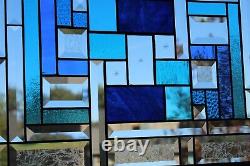 Beveled Stained Glass Panel (3 stars) 21 3/8 x 14 1/2