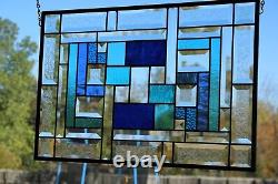 Beveled Stained Glass Panel (3 stars) 21 3/8 x 14 1/2