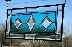 Beveled Stained Glass Panel, Window HMD-US-? 19 1/2 x 9 1/2