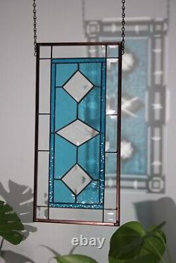 Beveled Stained Glass Panel, Window HMD-US-? 19 1/2 x 9 1/2