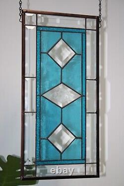 Beveled Stained Glass Panel, Window HMD-US-? 19 1/2 x 9 1/2