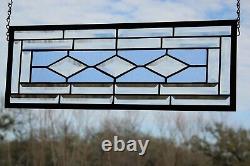 Beveled Stained Glass Panel, Window HMD-US-? 20 3/4 x 7 3/4
