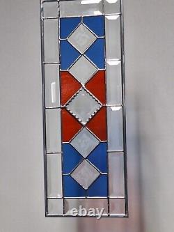 Beveled Stained Glass Panel, Window HMD-US-? 219 1/2x 7 1/2