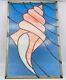 Beveled Stained Glass Sun Catcher Panel Sea Shell Nautilus Coral Blue 16 x 11