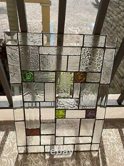 Beveled Stained Glass Window Panel 19 X 15 Inches Architectural Beveled Glass