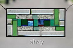 (´`)Beveled Stained Glass Window Panel, Ready to Hang 10 X 20