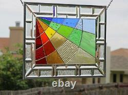 Beveled Stained Glass Window Panel You Got the Silver 24 3/4 x17 1/2 -US
