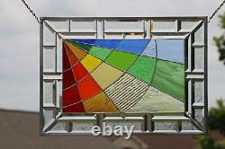 Beveled Stained Glass Window Panel You Got the Silver 24 3/4 x17 1/2 -US