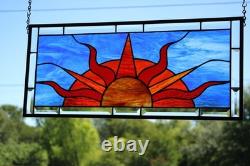 Beveled Stained Sun Glass Panel. Modern Clear Window Hanging 23.5 x 10.5 Beveled Stained Sun Glass Panel. Modern Clear Window Hanging 23.5 x 10.5