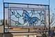 Beveled stained glass butterfly window panel hanging art, 24 1/2 by 14 1/2 inch