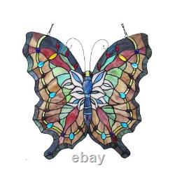 Big Butterfly Stained Glass Window Panel Tiffany Style Decor Sun Catcher