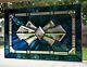 Blue Bow Tie Bevel Stained Glass Window Panel