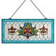 Blue Fleur De Lis Stained Glass Pub Window Panel