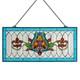 Blue Fleur De Lis Stained Glass Pub Window Panel