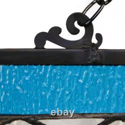 Blue Fleur De Lis Stained Glass Pub Window Panel