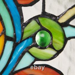 Blue Fleur De Lis Stained Glass Pub Window Panel