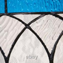 Blue Fleur De Lis Stained Glass Pub Window Panel