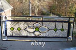 Blue/Green Stained Glass and Beveled Window Transom