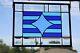 Blue Star Beveled border Stained glass Window Panel 13.5x10.5
