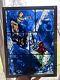 Blue stained Painted glass panel Marc Chagall America Windows AIC Music