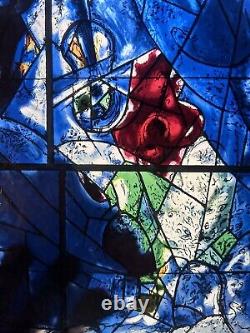 Blue stained Painted glass panel Marc Chagall America Windows AIC Music