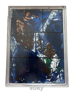 Blue stained Painted glass panel Marc Chagall America Windows AIC Music