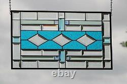 Breezy Beveled Stained Glass Window Panel 24x 14