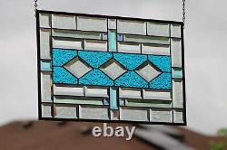 Breezy Beveled Stained Glass Window Panel 24x 14