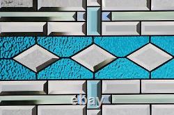 Breezy Beveled Stained Glass Window Panel 24x 14