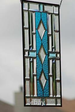 Breezy Beveled Stained Glass Window Panel 24x 14