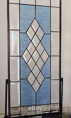 Brilliant 15 -Large Beveled Stained Glass Panel 24 ½x10 ½ Window Hanging