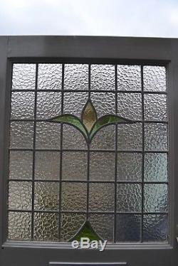 British leaded light stained glass front door. RESTORED PANEL. R416 DELIVERY
