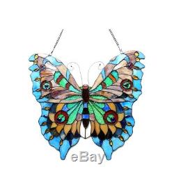 Butterfly Design Stained Glass Hanging Window Panel Home Decor Suncatcher 20W