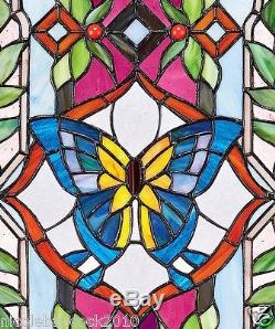 Butterfly Garden Of Delight Jewels Tiffany Style Stained Glass Window Panel