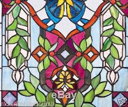Butterfly Garden Of Delight Jewels Tiffany Style Stained Glass Window Panel