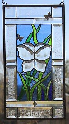 Butterfly? Stained Glass Window Panel? 19 1/2 x 10 1/2? HMD -Usa